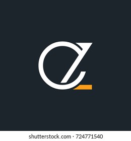 C Z joint logo round letter design vector 