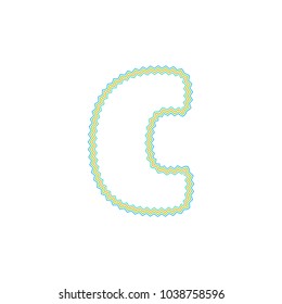 C Zigzag Letter Logo Icon Design