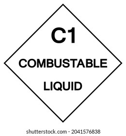 C1 Combustable Liquid Label Symbol Sign ,Vector Illustration, Isolate On White Background Label .EPS10