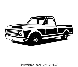 c10 truck logo silhouette. isolated on white background side view. best for badge, emblem, icon. vector illustration available in eps 10.