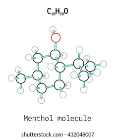 C10H20O Menthol molecule