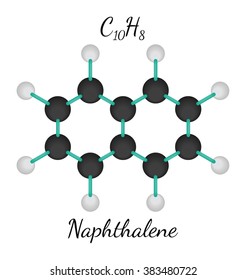 C10H8 naphthalene 3d molecule isolated on white