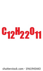 C12H22O11 Sugar formula colourful typographic design