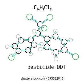 C14H9Cl5 pesticide DDT molecule svg