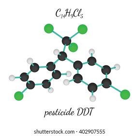 C14H9Cl5 pesticide DDT molecule svg