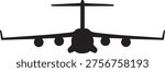 C-17 Globemaster III Wingspan View Military Aircraft Silhouette Vector