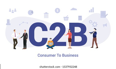 C2b Consumer Business Concept Big Word Stock Vector (Royalty Free ...