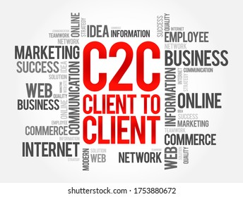 C2C - Client To Client Word Cloud, Hintergrund des Geschäftskonzepts