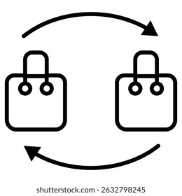 C2C icon Black and white outline vector