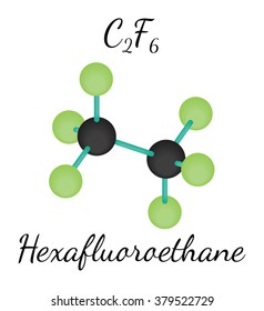 C2F6 hexafluoroethane molecule