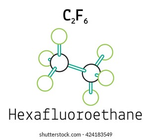 C2F6 hexafluoroethane molecule