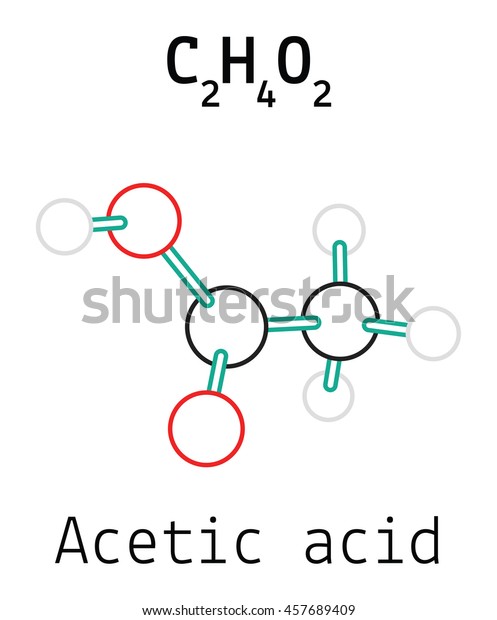 C2h4o2 Acetic Acid Molecule Stock Vector Royalty Free 457689409 Shutterstock