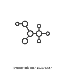c2h4o2 molecular formula line icon. linear style sign for mobile concept and web design. Acetic acid structure outline vector icon. Symbol, logo illustration. Vector graphics
