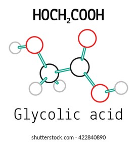 C2H4O3 Glycolic Acid Molecule