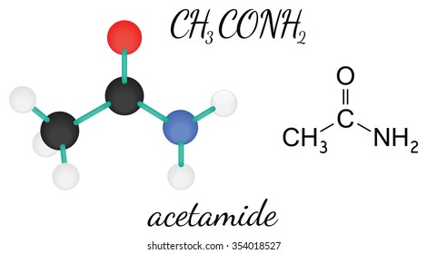 C2H5NO acetamide 3d molecule isolated on white