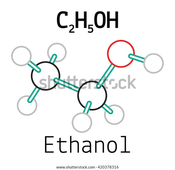 C2h5oh Ethanol Molecule Stock Vector (Royalty Free) 420378316