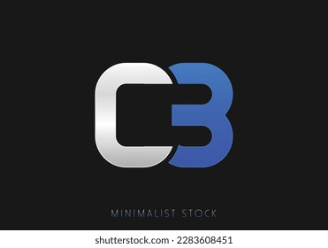 C3, BC Initial Letter Abstract Icon, C Vector Logo Alphabet Monogram, CB Illustration Initial Template letter for Business, CB Company Logo, Luxury Design