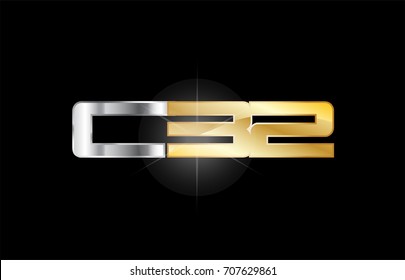 C32 C 32 gold glitter glittering letter and number combination of a logo with metallic texture