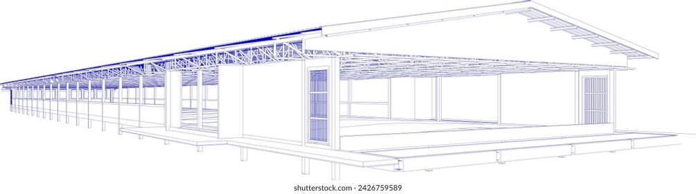 c3D illustration of building structure
