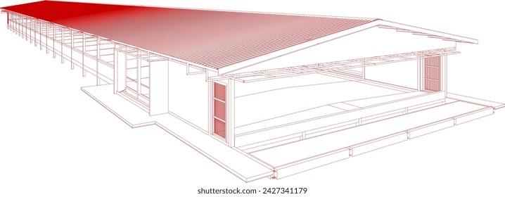 c3D illustration of building structure