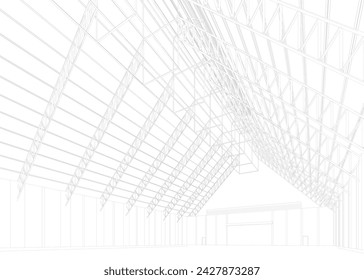 c3D illustration of building structure