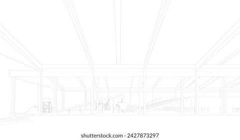 c3D illustration of building structure