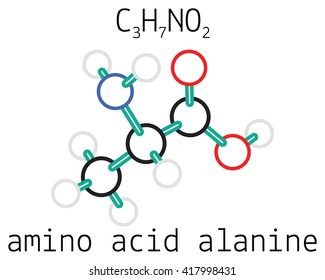 C3H7NO2 alanine amino acid molecule