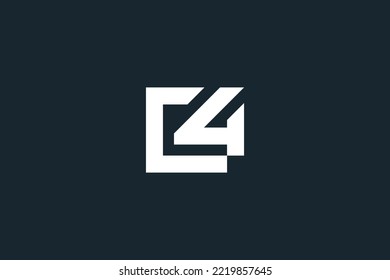 C4, 4C initial based letter logo design template vector.