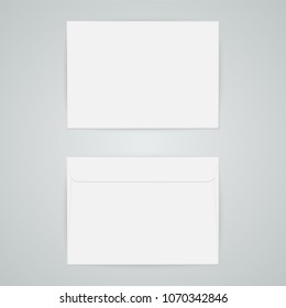C4 Blank Mockup White Letter Paper Envelope. Vector Template Of A4 C4, A5 C5, A3 C3