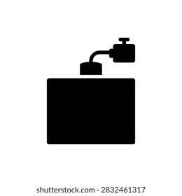 C4 explosive block with detonator vector icon black glyph