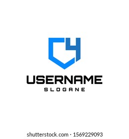 C4 logo design initial concept vector