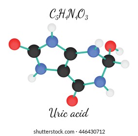 C5H4N4O3 Uric Acid Molecule