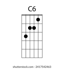 C6 guitar chord icon vector illustration design