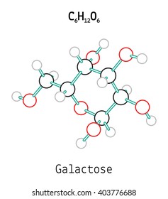 C6H12O6 Galactose molecule