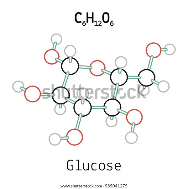C6H12O6 Glucose 3d\
molecule isolated on\
white
