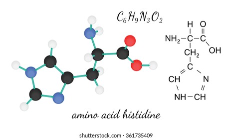 C6H9N3O2 histidine amino acid molecule