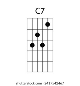 C7 guitar chord icon vector illustration design