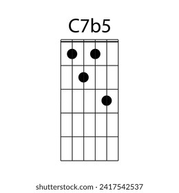 C7b5 guitar chord icon vector illustration design