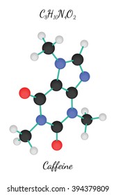 C8H10N4O2 caffeine molecule