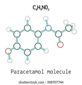 C8H9NO2 paracetamol molecule