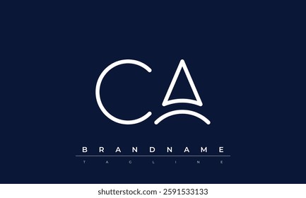 CA Abstract letter logo. This logo icon incorporate with abstract shape in the creative way