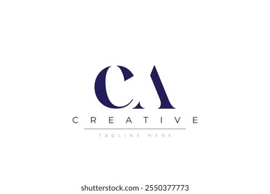 CA abstract minimalist letters Logo Monogram. It is a minimalist logo, this logo is made by combining two letters