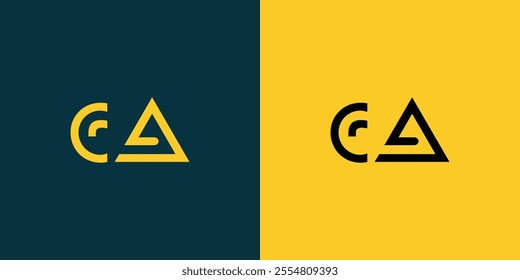 CA abstract minimalist letters Logo Monogram. It is a minimalist logo, this logo is made by combining two letters