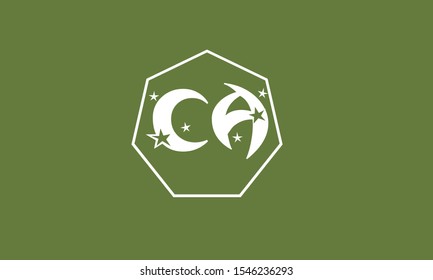 CA abstract vector logo monogram template 