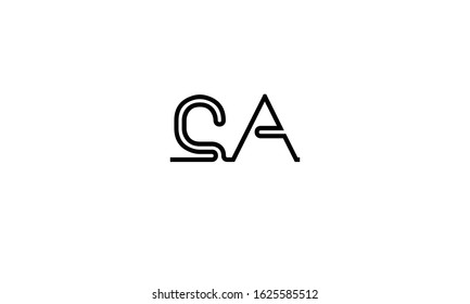 CA abstract vector logo monogram template