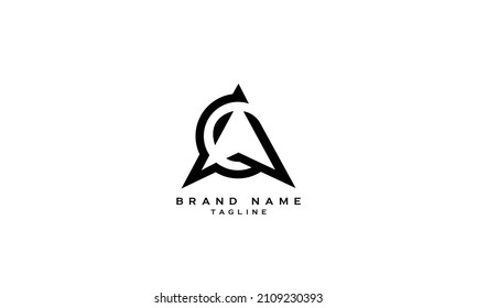 CA, AC, A, AO, OA, Abstract initial monogram letter alphabet logo design