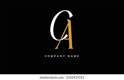 Monograma del logotipo de las letras abstractas de CA, AC