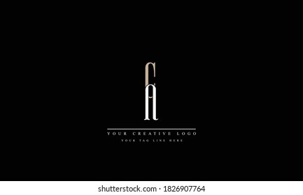 CA AC abstract vector logo monogram template