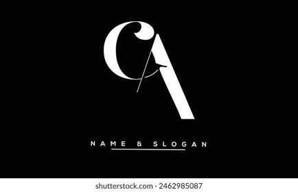 CA, AC, C, ein Monogramm mit Abstrakten Buchstaben