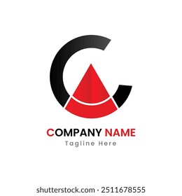 CA and AC Creative Modern Letters Logo red black